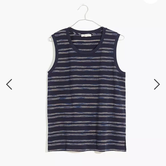 NWOT Madewell Striped Crew Neck Muscle Tank - Picture 3 of 3